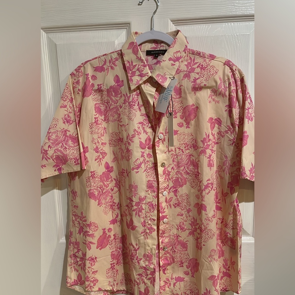 Pink toile blouse
